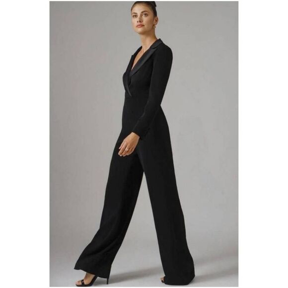 Jay Godfrey Roland Black Tuxedo Jumpsuit Sz 4 Sophisticated Classy Modest Elegan - Picture 14 of 15